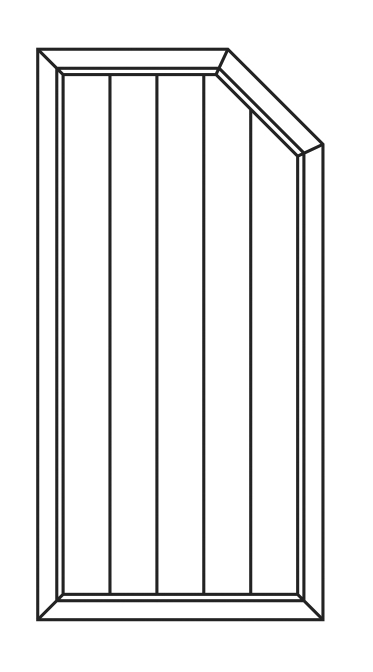 JODA Exklusiv Dichtelement dekor 90x180/150 cm abgeschrägt rechts Pflegeleicht aus langlebigem Fenster-PVC