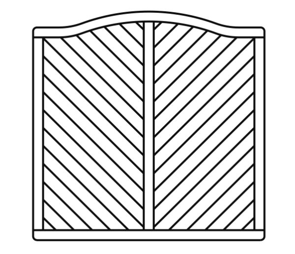 Lido Dichtelement mit Kronenbogen 180x180/165 cm geschl. Lärche/Douglasie VE = 012 – Bild 3