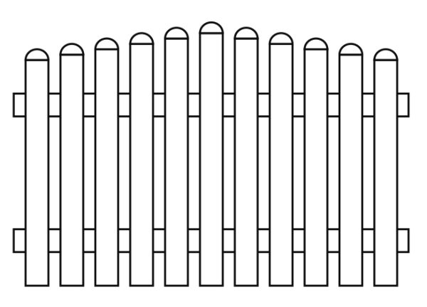 JODA Exklusiv Vorgartenzaun weiß 1800x840/940 mm Oberbogen Pflegeleicht aus langlebigem Fenster-PVC