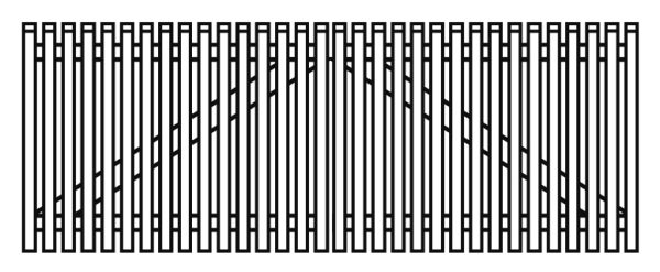 Lattenzaun 35 x 55 mm classic Doppeltor 300 x 100 cm VE = 000 – Bild 3