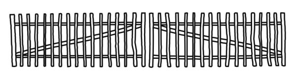 Haselnuss Doppeltor Lattenabstand 3-4 cm 300 x 50 cm, inkl. Beschlag VE = 003 – Bild 2