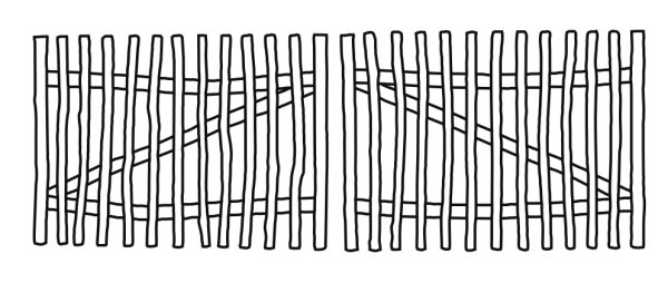 Haselnuss Doppeltor Lattenabstand 7-8 cm 300 x 120 cm, inkl. Beschlag VE = 003 – Bild 3