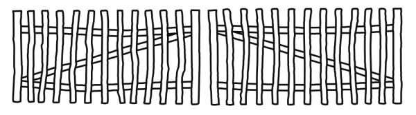 Haselnuss Doppeltor Lattenabstand 7-8 cm 300 x 90 cm, inkl. Beschlag VE = 003 – Bild 3