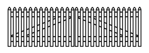 Staketenzaun >60< classic gerade 300 x 60 cm Doppeltor VE = 000 – Bild 5