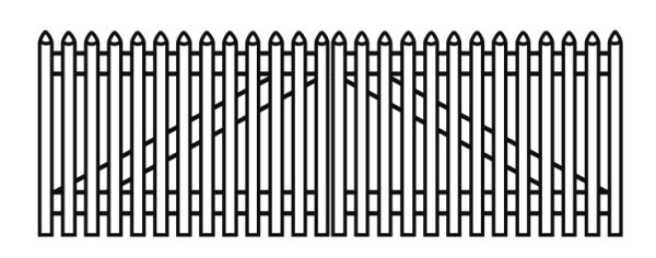 Staketenzaun >60< classic gerade 300 x 80 cm Doppeltor VE = 000 – Bild 5
