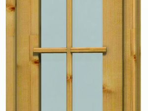 JODA Premium Blockhausfenster FE 37/45 mm BB / 56 x 190 cm Fichte naturbelassen / ISO-Glas