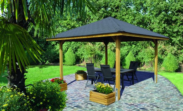 JODA Pavillon Monaco 2 415 x 415 cm Natur Lärche naturbelassen