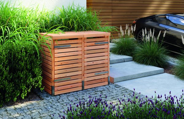 Müllbox mit Rhombusleisten, natur 2 Tonnen á 240 Liter VE = 003 – Bild 2