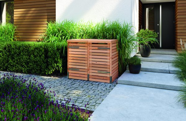 Müllbox mit Rhombusleisten, natur 2 Tonnen á 240 Liter VE = 003 – Bild 3