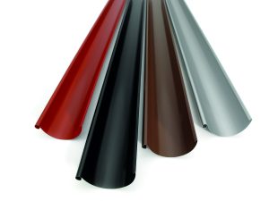 Aufwertungs-Set für Carport Borkum K/M/L Halbrund-Endrinne&Fallrohre verz. Stahl PE-beschichtet, inkl. Rinneneisen