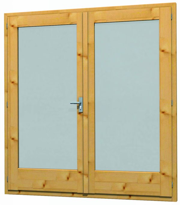 Joda Blockhaustür Greena 180x190 cm für 28 mm Wandbohle, DIN Li Doppelflügeltür