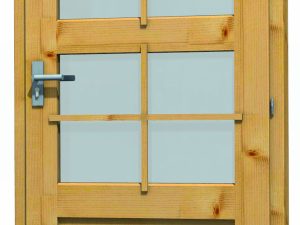 JODA Blockhaustür T 1 Eco-3 90x180 cm für 28 mm Wandbohle, DIN Re 2/3 Glas