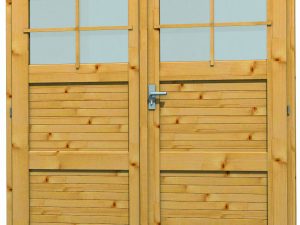JODA Blockhaustür T 2 Eco-1 180x180 cm für 28 mm Wandbohle, DIN Re 1/3 Glas