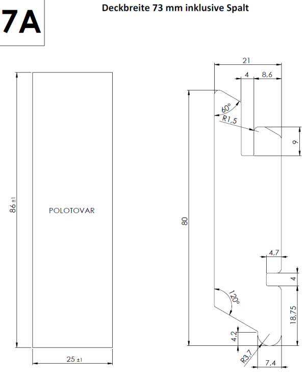 21x80 mm TIGA Rhombusprofil Eiche 4,00 m, keilgezinkt, für Tiga-Clipsystem VE = 200 – Bild 3