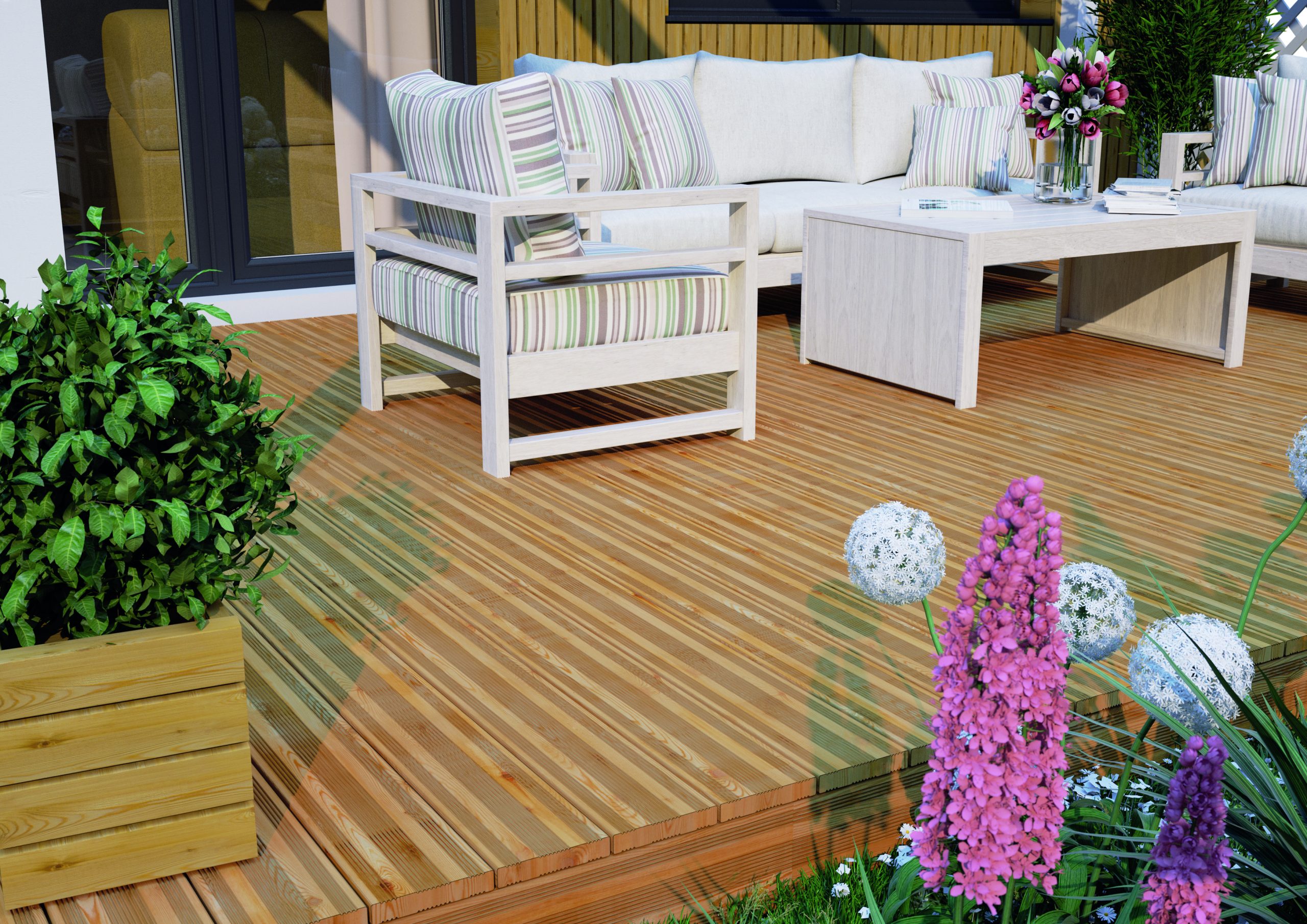 24x138 mm Lärche beids. franz. Profil 4,00 m technisch getrocknet VE = 112 – Bild 2