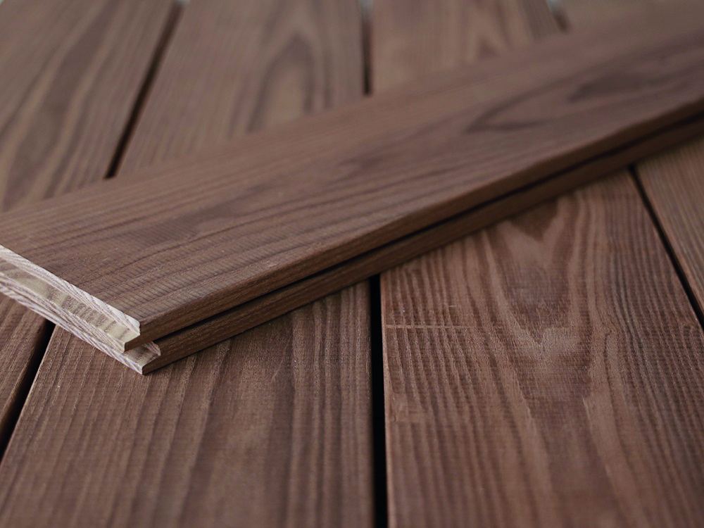 20 x 115 mm Thermoesche glatt/egalisiert 3,3 m Länge, mit Nut, stirnseitig N&F VE = 180, zertifiziert (FSC Mix Credit) – Bild 4