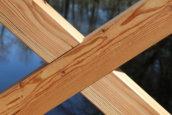 Bogen -Teichbrücke premium Lärche roh 3,00 m, mit 2 Handläufen VE = 000 – Bild 11