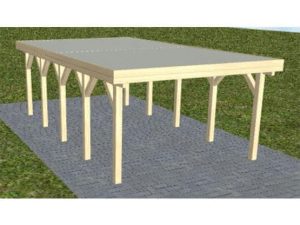 JODA Carport Borkum LT Master Holzblende, Flachdach mit Stahl-Trapezplatten Antikondens
