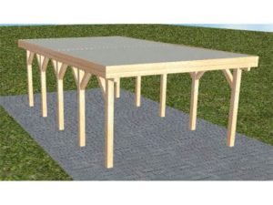 JODA Carport Borkum LT Perfect Holzblende, Flachdach mit Stahl-Trapezplatten Antikondens