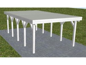 JODA Carport Borkum MT Select Holzblende, Flachdach mit Stahl-Trapezplatten Antikondens