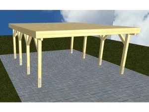 JODA Carport Burg KG Classic Holzblende, Flachdach vorb.f. Gründach