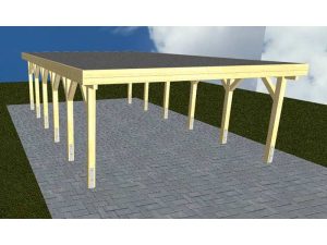 JODA Carport Burg LF Classic Holzblende, Flachdach mit EPDM Folie
