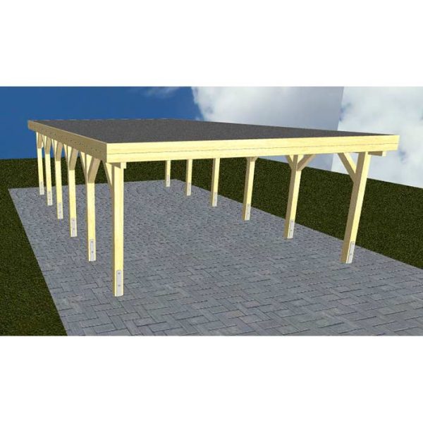 JODA Carport Burg LF Classic Holzblende, Flachdach mit EPDM Folie