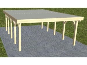 JODA Carport Burg MT Master Holzblende, Flachdach mit Stahl-Trapezplatten Antikondens