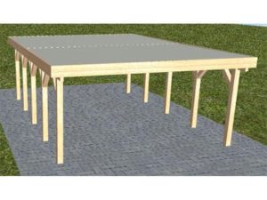 JODA Carport Burg MT Perfect Holzblende, Flachdach mit Stahl-Trapezplatten Antikondens