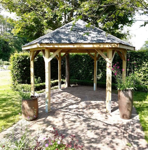 Pavillon 6-Eck Modena 1 300 cm inkl. Dachpappe – Bild 6