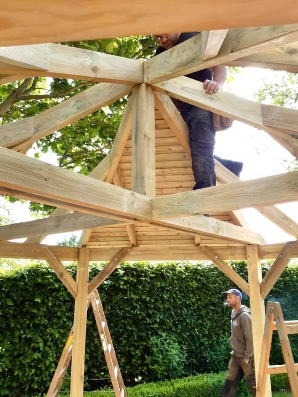 Pavillon 6-Eck Modena 1 300 cm inkl. Dachpappe – Bild 4