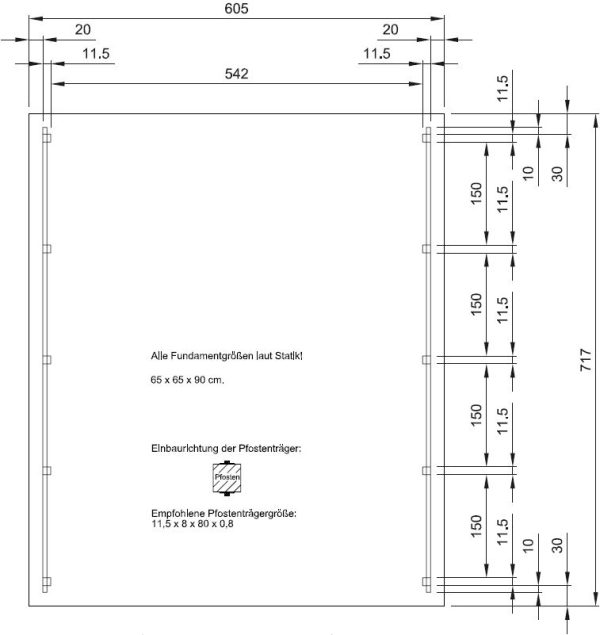 JODA Carport Grömitz MT Classic Walmblende, Flachdach mit Stahl-Trapezplatten Antikondens – Bild 4