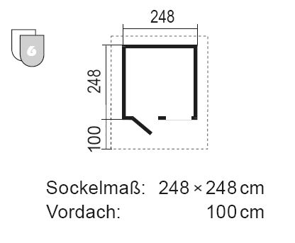 JODA Blockhaus 1-28/248 TF 248/VD-100 Modell Cottage – Bild 2