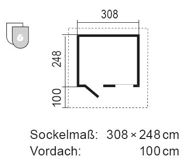 JODA Blockhaus 1-28/308 TF 248/VD-100 Modell Cottage – Bild 2