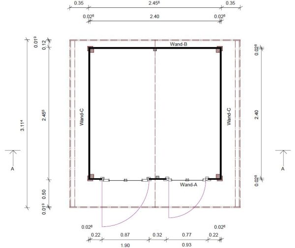 Schwedenhaus mit Klöntür, Einzelfenster mit Fußboden, 240x240 cm, naturbelassen VE = 000 – Bild 10
