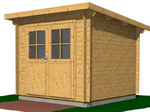 Blockhaus Bungalow / Pultdach, 28 mm 248 x 248 cm