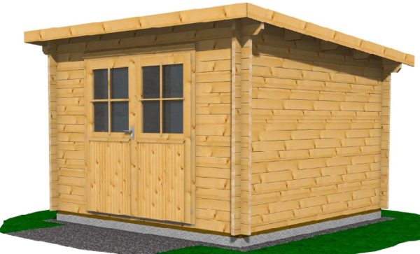 Blockhaus Bungalow / Pultdach, 45 mm 308 x 308 cm – Bild 2