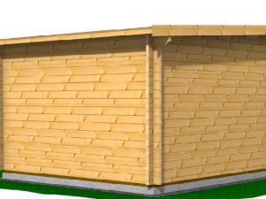 Blockhaus Bungalow / Pultdach, 45 mm 308 x 308 cm