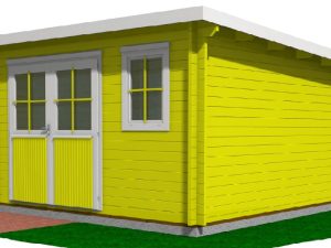 Blockhaus Bungalow / Pultdach, 45 mm 368 x 368 cm