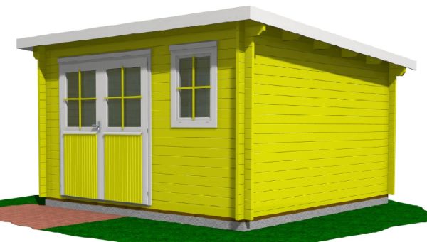 Blockhaus Bungalow / Pultdach, 45 mm 368 x 368 cm