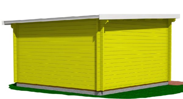 Blockhaus Bungalow / Pultdach, 45 mm 368 x 368 cm – Bild 2