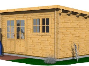 Blockhaus Bungalow / Pultdach, 45 mm 425 x 275 cm