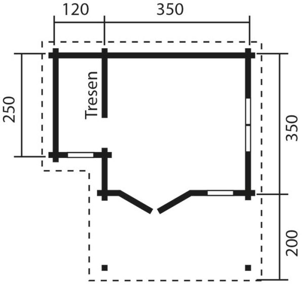 Blockhaus Partyhaus "Ranch", 28 mm 470 x 550 cm – Bild 2