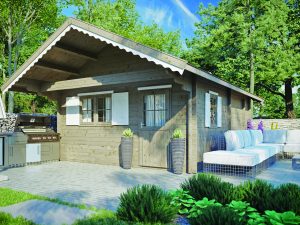 Blockhaus "Weekend III", 45 mm 495 x 714 cm Dachaußenmaß