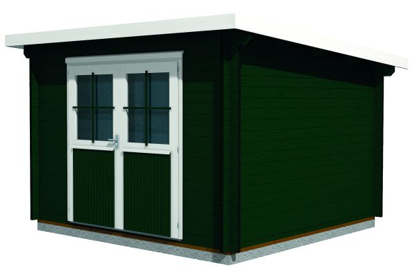 Blockhaus Bungalow / Pultdach, 28 mm 308 x 308 cm