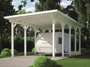 JODA Carport Brühl Select Holzblende, Flachdach mit EPDM Folie