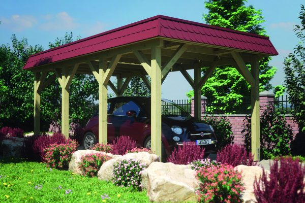JODA Carport Gettorf KG Classic Walmblende, Flachdach vorb.f. Gründach – Bild 4