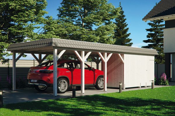 JODA Carport Glinde LO Select Walmblende, Flachdach ohne Bedachung – Bild 2