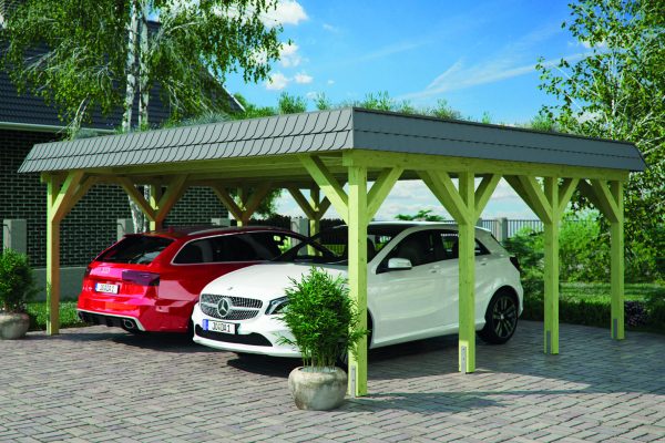 JODA Carport Grömitz KG Classic Walmblende, Flachdach vorb.f. Gründach – Bild 2
