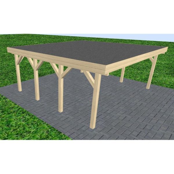 JODA Carport Büsum KF Master Holzblende, Flachdach mit EPDM Folie